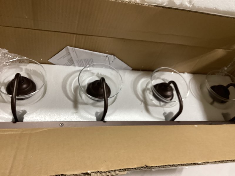 zeyu 28.5" Oil Rubbed Bronze Bathroom Light Fixtures, 4-Light Farmhouse Vanity Wall Lights with Clea