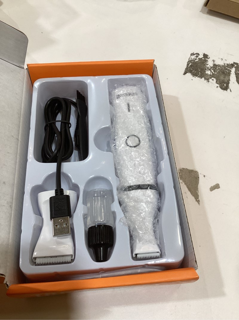Condition photo showing Good Condition for oneisall Dog Clippers with Double Blades,Cordless Small Pet Hair Grooming Trimmer,Low Noise for Trimming Dog's Hair Around Paws, Eyes, Ears, Face, Rump (White)