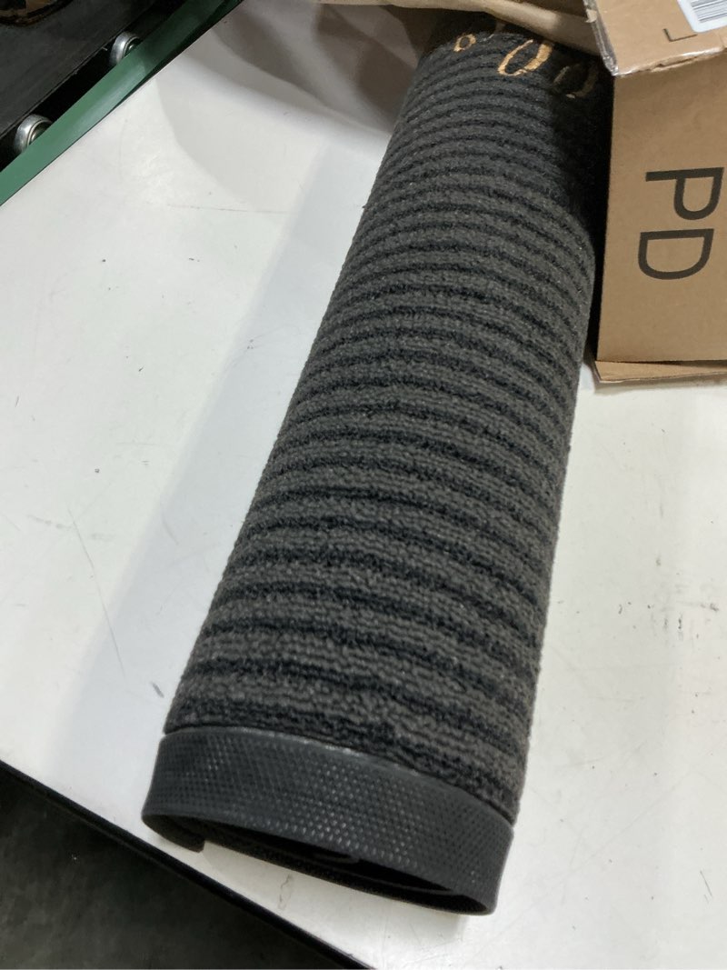 Condition photo showing As Is for dexi front door mat outside entrance, 2x3 ft rubber entry doormat heavy duty, non slip welcome mats for inside house floor entryway exterior patio, hello grey 2' x 3' (rectangular) hellow grey