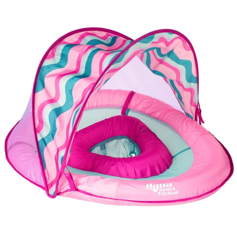 Aqua SwimSchool Grow-with-Me BabyBoat Pool Float for Infants 6-24 Months, Pink