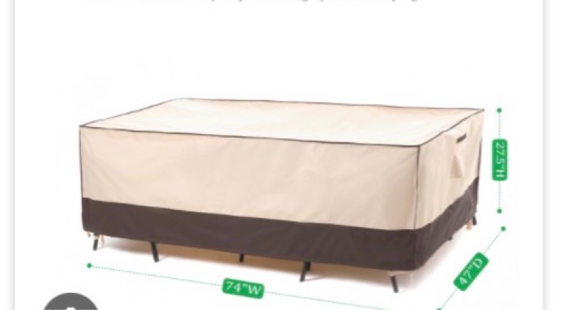 F&J Outdoors Patio Furniture Cover, Waterproof UV Resistant for Table & Chairs Set, 74" Wx47 Dx27.5 