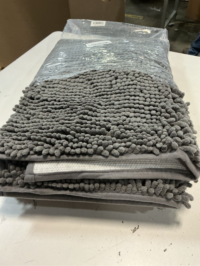 Condition photo showing Good Condition for Muddy Mat® | Super Absorbent Door Mat Indoor, Microfiber Quick Dry Chenille Entryway Rug, Non-Slip Front Door Mat, Indoor Mats for Entryway, Machine Washable Pet Rug, Grey 24"x72" Grey 24" x 72"