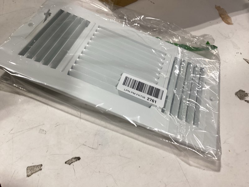 Condition photo showing Good Condition for EZ-FLO 14 x 6 Inch (Duct Opening) Air Vent Cover for Wall or Ceiling, Three-Way Ventilation Register, Solid Steel HVAC Register Cover, White, 61616 14 in. x 6 in. White