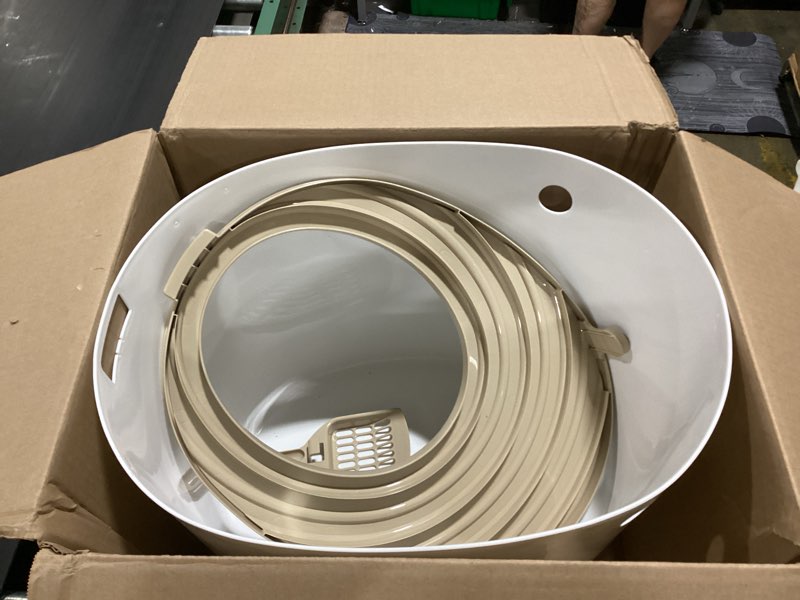 Condition photo showing Good Condition for iris usa cat litter box large top entry with lid enclosed covered hooded design litter catching scatter shield pan dog proof pet proof scoop included odor control for indoor cats kittens beige/white top entry white/beige