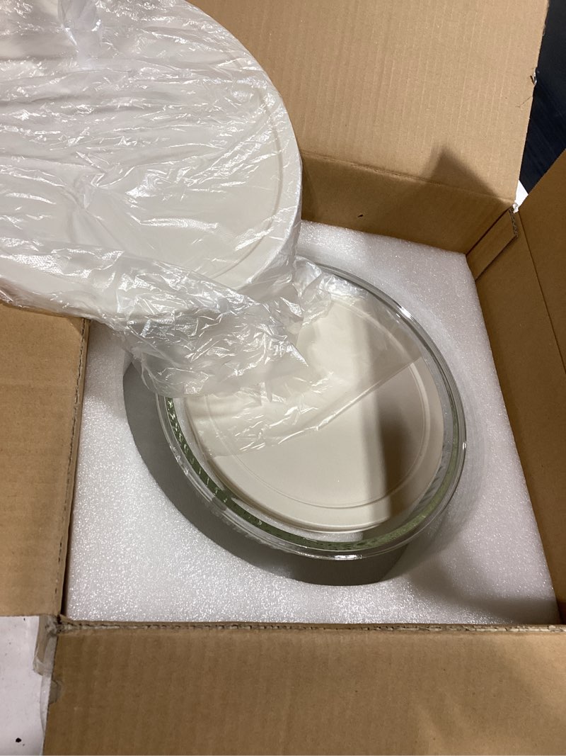 Condition photo showing As Is for jelife glass mixing bowls with lids sets - 6 packs size: 5.9-3.7-2.1-1-0.5-0.2qt, borosilicate nesting glass bowls containers for baking,salad,meal prep,serving,food storage,bpa free & dishwasher safe