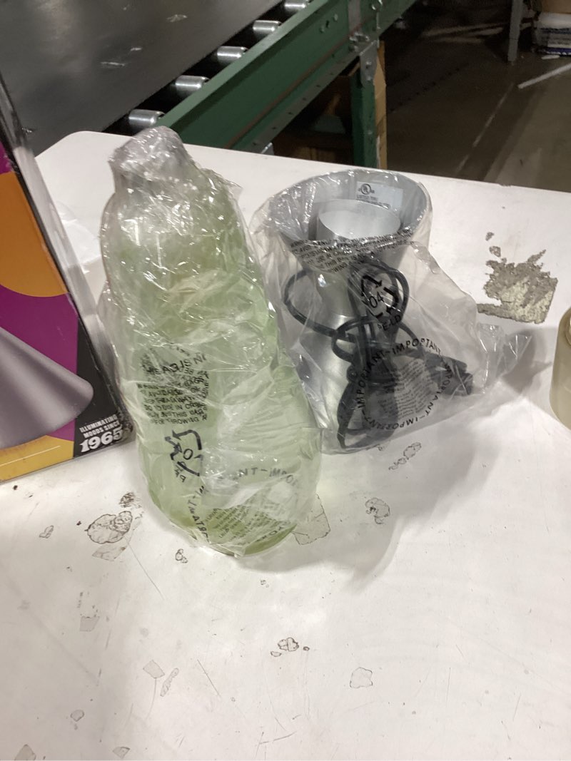 Condition photo showing As Is for the original lava® lamp - large 52oz 16.3" - vivid twilight - classic liquid motion lamp - orange lava and purple liquid - item #5119 (amazon exclusive)
