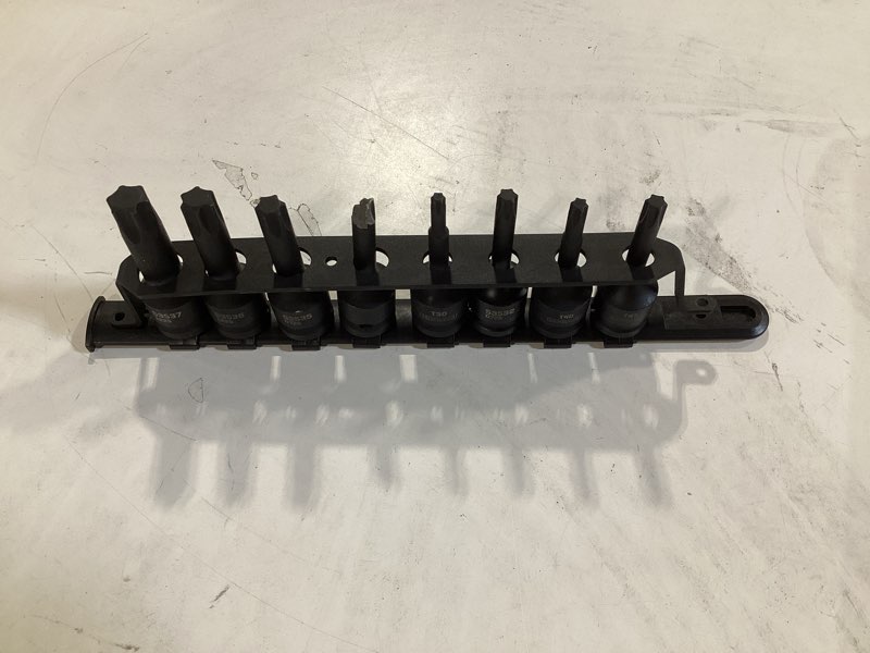 Condition photo showing As Is for tekton 3/8 inch drive hex impact bit socket set with rail, 9-piece (5/32-9/16 in.) | sib91101 hex impact bit set 9-piece set (5/32 - 9/16 in.) incomplete | damaged