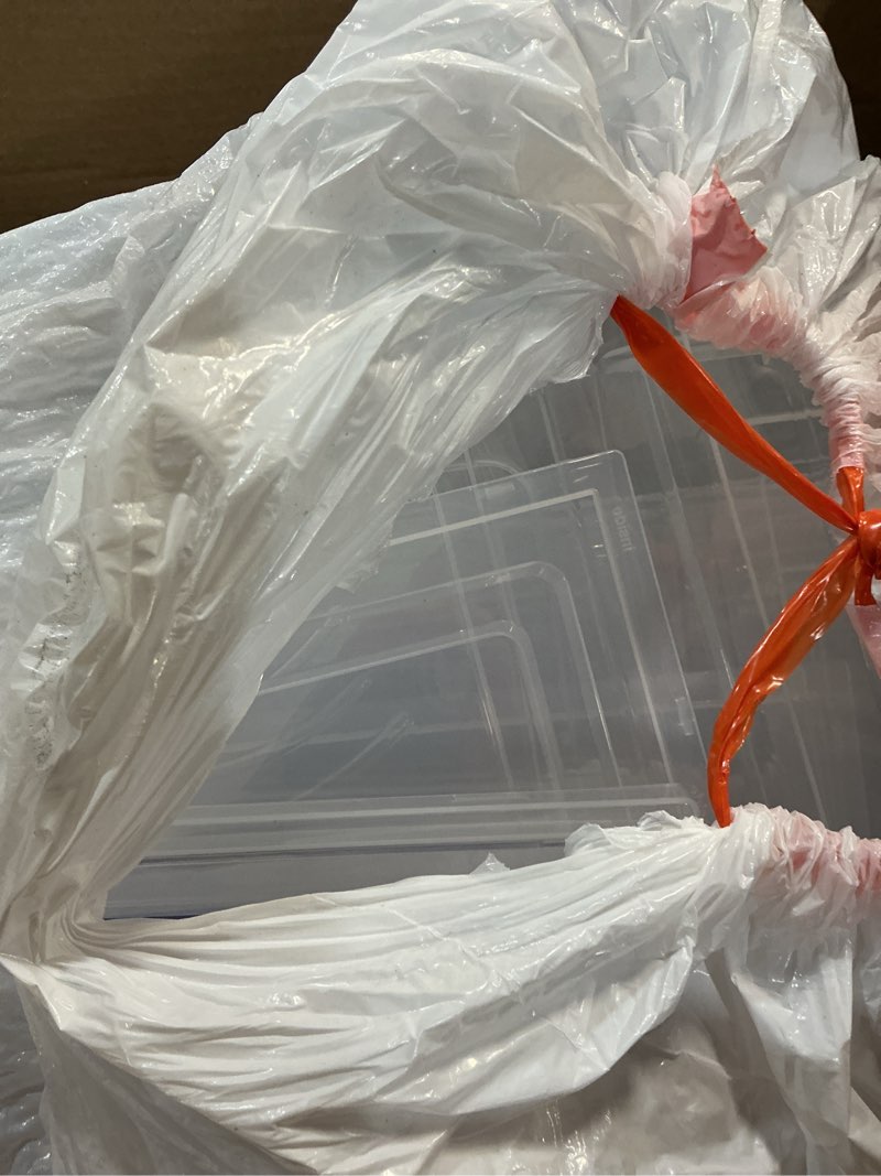 Condition photo showing As Is for 7 code Large Clear Shoe Boxes Organizer?Thicker Material? Stronger Shoe Box with Magnetic Door, Stackable Shoe Storage Box for Closet, Foldable Space-Saving Storage Bins Shoe Cabinet, White 9 Pack White 9 pcs