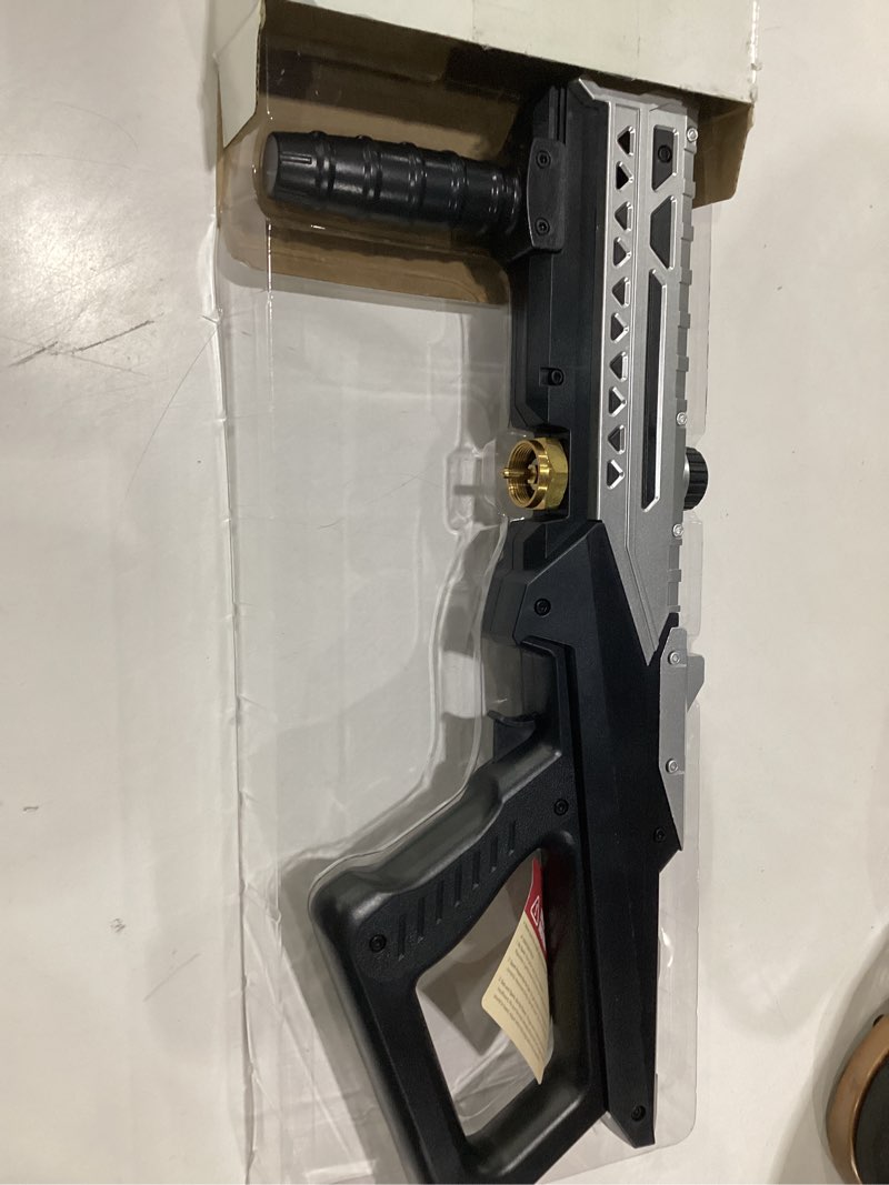Condition photo showing Good Condition for powerful propane torch gun, kitchen torch with adjustable flame, flamethrower blow torch gun, gas welding kits for bbq, searing steak, camping & charcoal torch lighter(tank not included) silver&black