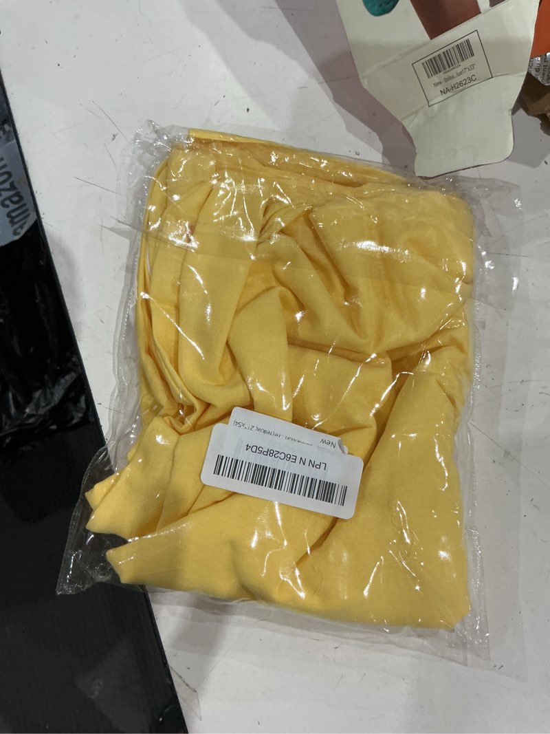 Condition photo showing Good Condition for evolive pre-washed 100% yarn-dyed cotton body pillow cover 21" x 54", soft breathable long pillowcase with zipper closure, machine washable, natural (yellow, 21" x54) yellow 21"x54"