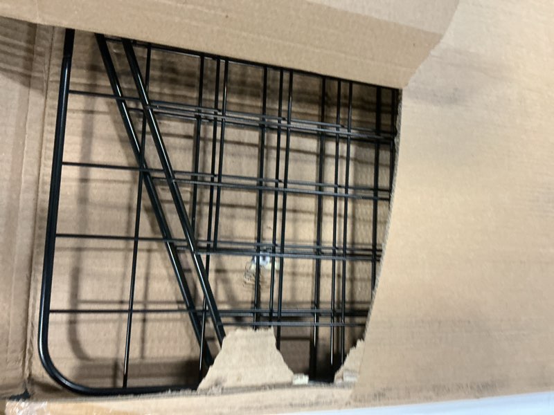 Condition photo showing As Is for Amazon Basics Adjustable Dog Car Barrier for Vehicles, 59.72 x 5.20 x 16.46 in, Black 16-inch Black