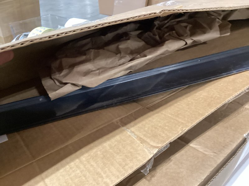 Condition photo showing As Is for door rain drip guard and window guards, 2.8 inches deflector, drip edge diverter - 40 inches long, aluminum black 1pc