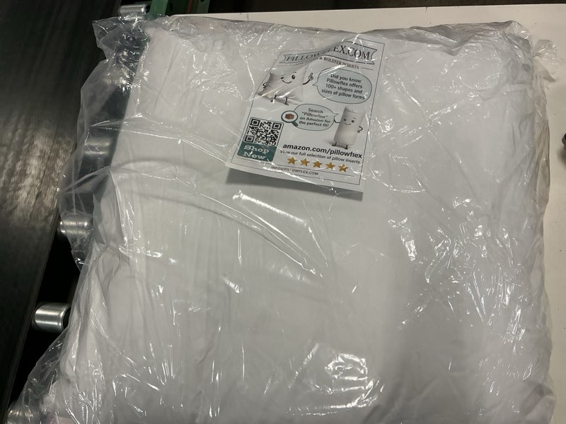 Condition photo showing Good Condition for pillowflex synthetic down pillow insert - 24x24 down alternative, large euro pillow, square ultra soft throw, euro bed sham - 1 decorative form 24 inch by 24 inch