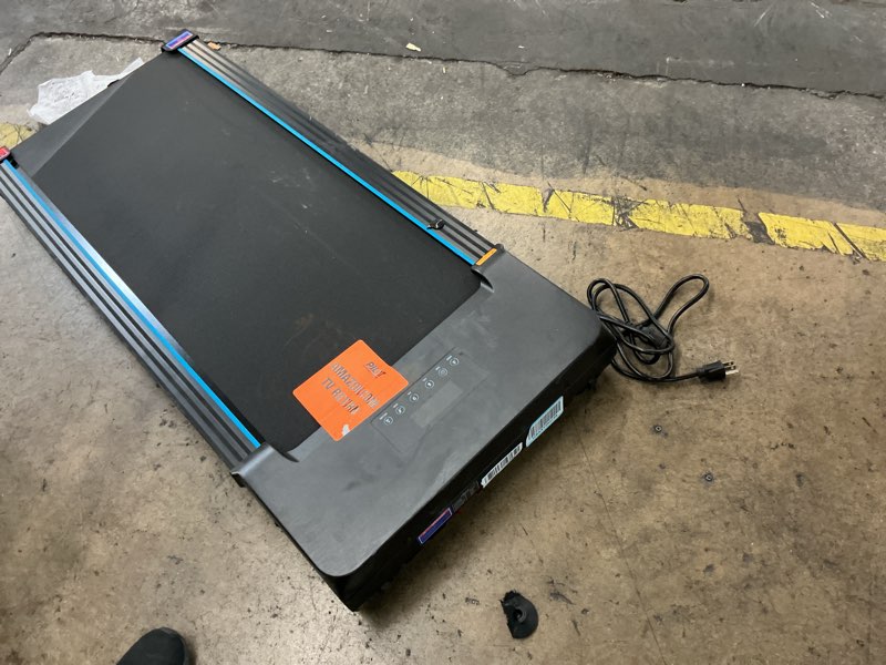 Condition photo showing As Is for Walking Pad with Auto Incline, Under Desk Folding Treadmill with Remote Control and LED Display for Home Office, 3HP Portable Walking Jogging Running Machine, 300 LB Capacity