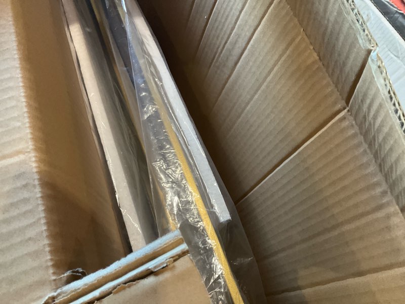 Condition photo showing Good Condition for gold metal large free standing adjustable display stand easel with chain support
