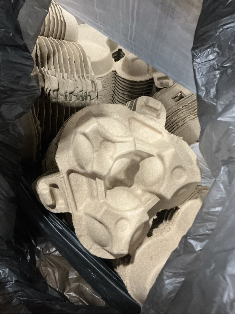 Condition photo showing Good Condition for 40 pcs heart shaped egg cartons - 5.6 inch paper pulp trays with jute rope for 3 eggs, reusable chicken egg holder for backyard, valentine's day gifts & home use
