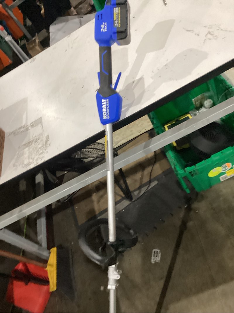 Condition photo showing As Is for kobalt gen4 40-volt 15-in straight shaft battery string trimmer 4.0 ah (battery included