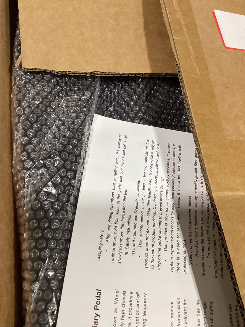 Condition photo showing New/Like New for sekam folding tire step for trucks, suvs & rvs, adjustable truck tire step & wheel step for pickup trucks, heavy duty platform with 350 lbs capacity