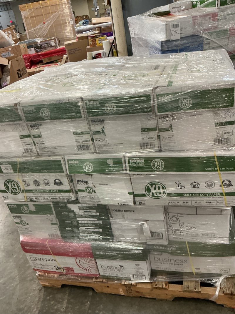 Condition photo showing Good Condition for pallet of assorted office printer paper 