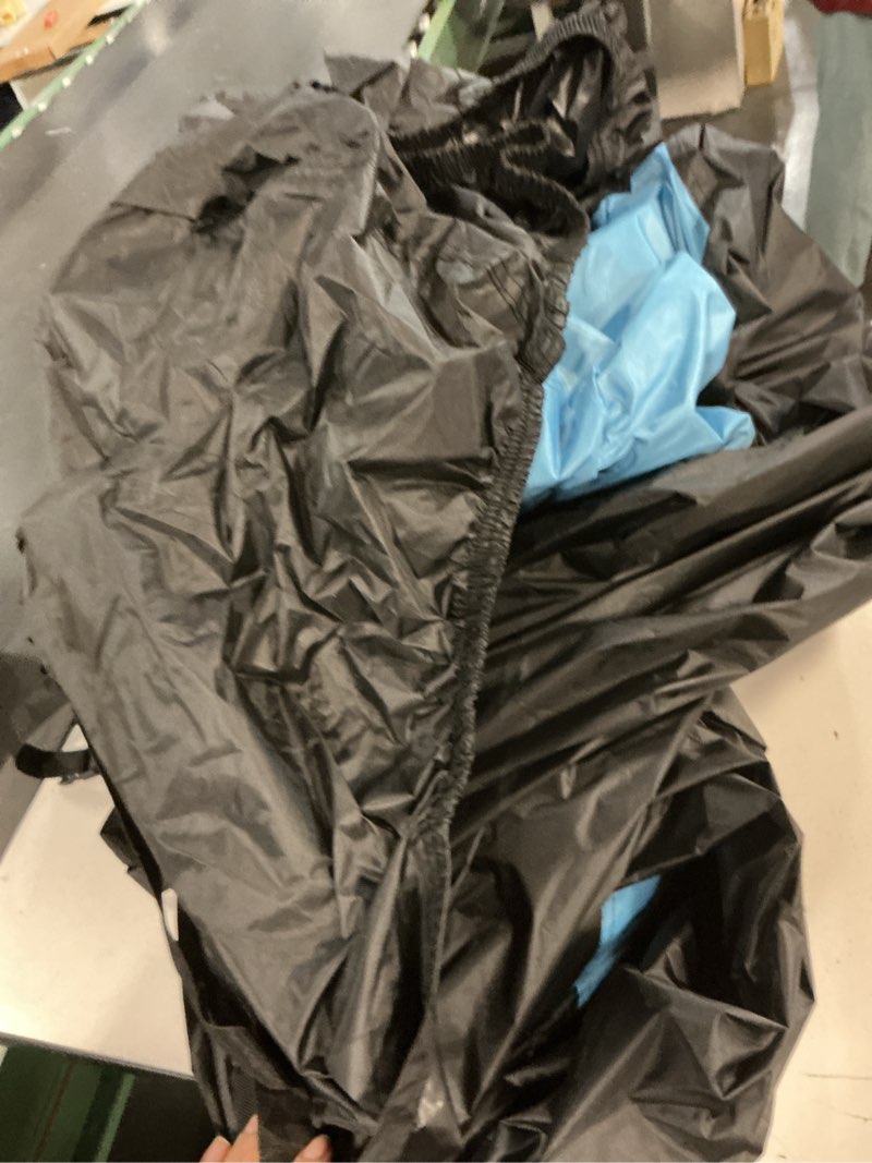 Condition photo showing As Is for mornyray waterproof car cover all weather snowproof uv protection windproof outdoor full car cover, universal fit for sedan (fit sedan length 194-206 inch, blue) fit sedan length(194- 206 inch) blue