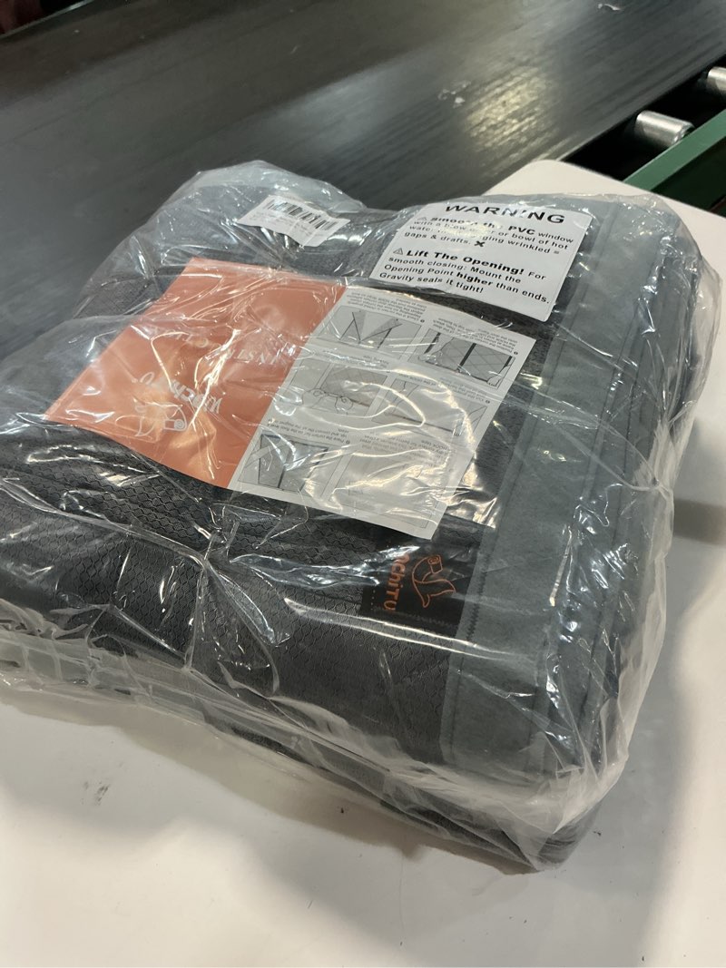 Condition photo showing New/Like New for wochitv magnetic thermal insulated door curtain fits door size 74" x 82", durable waterproof cloth, polyester fiber filling, weatherproof, windproof, reduce noise, visible panels, side opening, gray fits door size 74" x 82" side open-gray-v