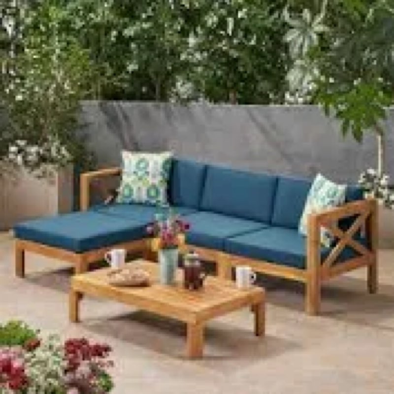 (INCOMPLETE) Barcomb Outdoor 5 Piece Sectional Seating Group with Cushions