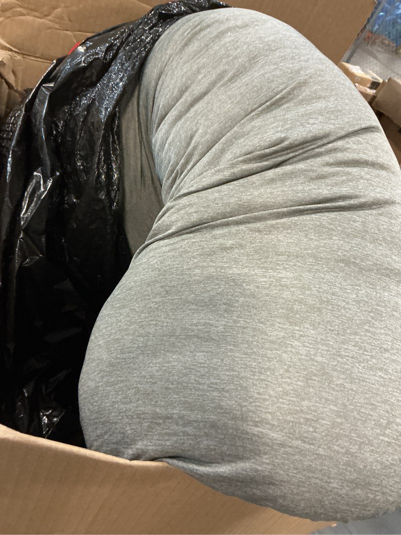 Condition photo showing As Is for tanofar pregnancy pillow cover j shaped(only pillowcase), super soft pillowcase replacement cover for maternity pillow, with large sized zipper, fits 55/58 inch pregnant pillow, grey jshape-grey