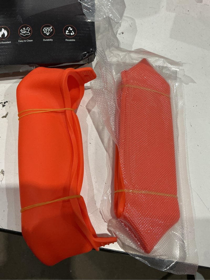 Condition photo showing Good Condition for 2 pcs silicone grease cup liners for blackstone 36 28 22 17 inch griddle,reusable grease catcher cup liner grill grease tray,durable drip pans blackstone griddle accessories,orange