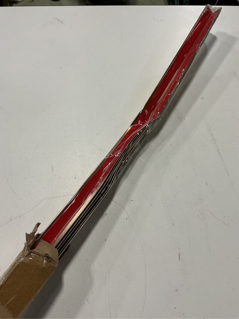 Condition photo showing As Is for 5pcs 48" gold metal corner protectors, aluminum self adhesive corner guards, metal wall edge protector strip, furniture corner protectors, edge trim for cabinets and kitchen islands(0.8"x0.8") 5pcs 48"x0.8"x0.8" gold