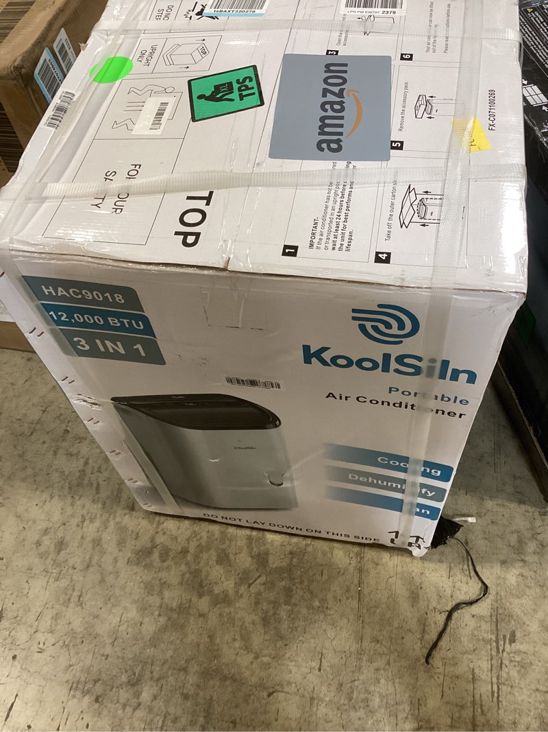 Condition photo showing New/Like New for 12,000 btu portable air conditioner cools up to 550 sq.ft, auto-evaporation low noise portable ac unit with remote control fits for large room, office, garage, white 12000.0 british thermal units