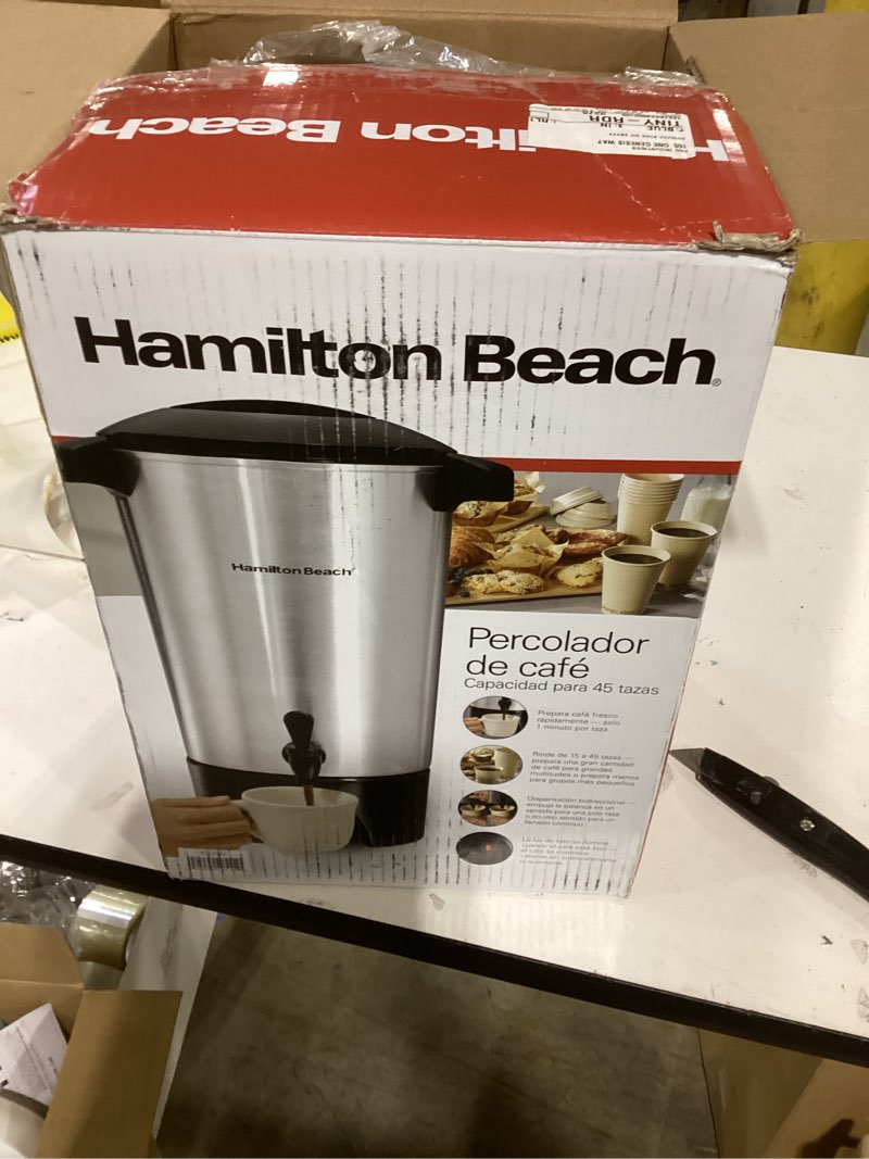 Condition photo showing Good Condition for Hamilton Beach 45 Cup Coffee Urn and Hot Beverage Dispenser, Silver