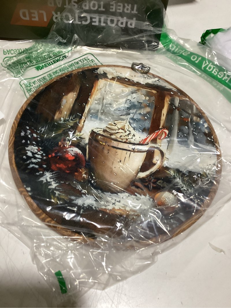 Christmas Mug with Whipped Cream, Candy Cane & Ornaments, Cozy Holiday Decor