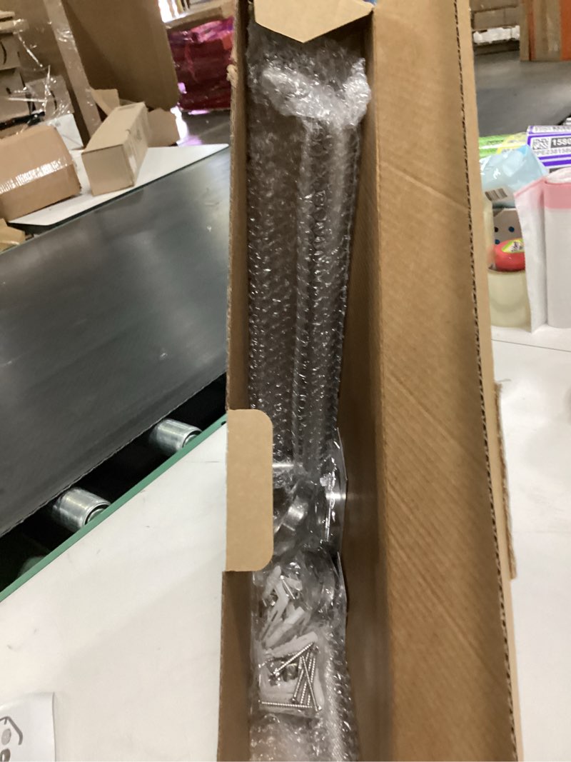 Condition photo showing Good Condition for Angled Grab Bar 16x16 Inch Stainless Steel Knurled Toilet Handles Wall Mounted Bathroom Handicap Safety Rails for Elderly Injured Balance Support, L-Shaped Brushed Nickel Grab Bar for Shower Brushed Nickel 16x16 inch