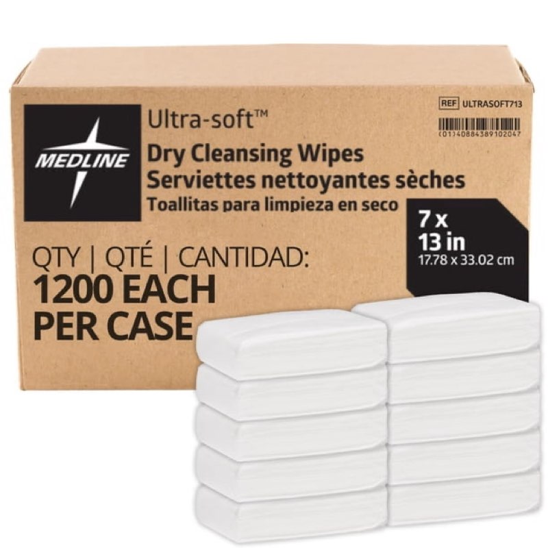 medline ultrasoft baby dry wipes, 1200 units, 7 x 13 inches