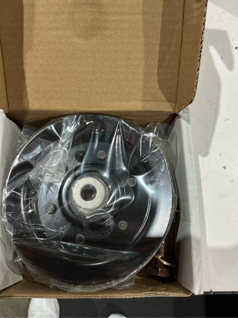 Condition photo showing As Is for nicheflag 106-2175 idler pulley replaces 132-9420, 106 2175 for toro timecutter ss5000, ss4216, ss4235, ss4260, ss3216, ss5060, ss5035, mx5060, mx4260, ss3200, ss4200, zs3200, zs4200 mowers