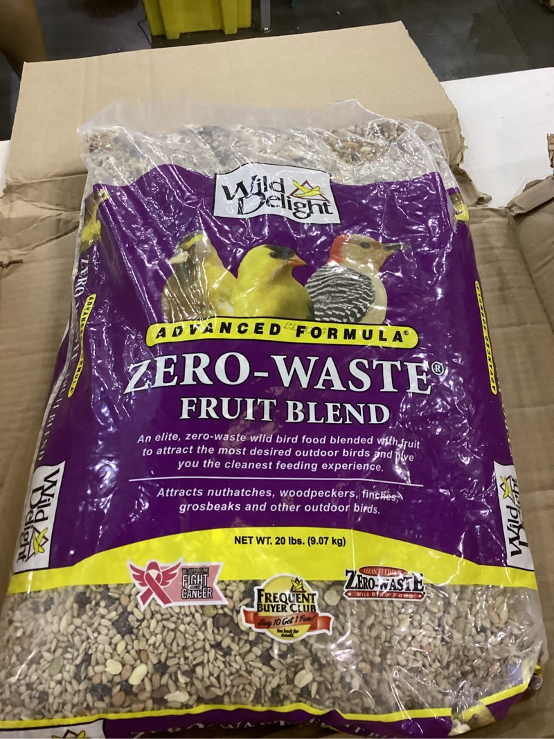 Condition photo showing New/Like New for Wild Delight Zero-Waste Fruit Blend Bird Food, 20 Lb 320 Fl Oz (Pack of 1)
