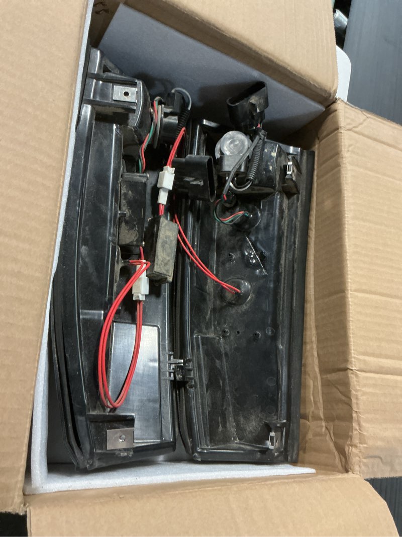 Condition photo showing As Is for LED Tail Light Assembly Fit for Chevy & GMC C/K 1500 88-99, C/K 2500 3500 88-00, C1500 C2500 Suburban 92-99, for Silverado 94-98, Tahoe 95-99, Blazer 92-94, for Yukon 92-00, Smoked Lens TZ-Black Housing Smoked Lens LED Tail lights