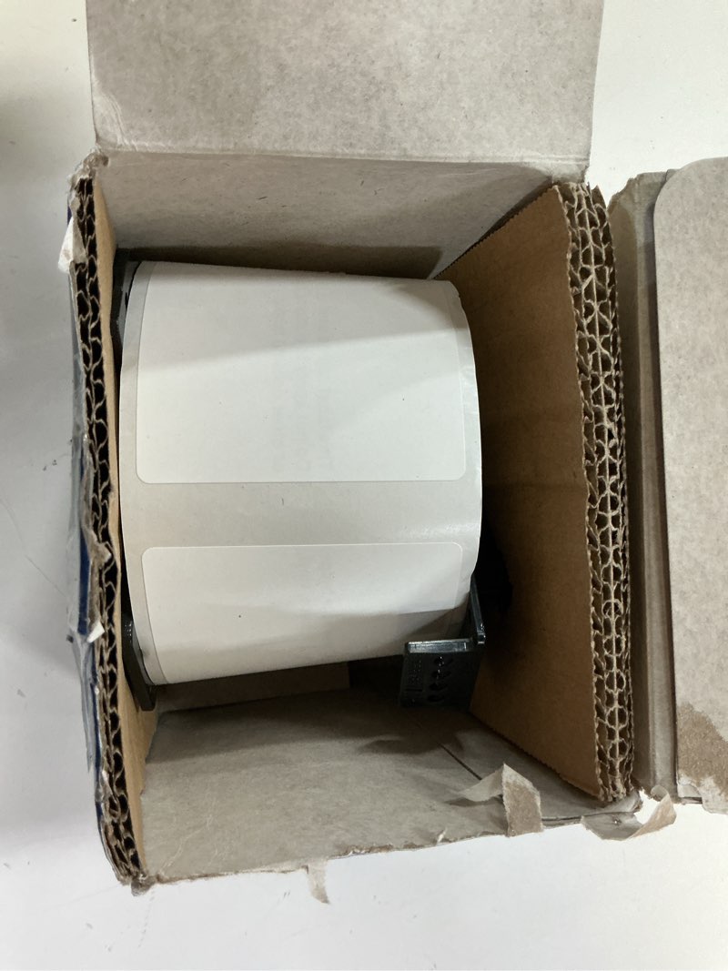 Condition photo showing Good Condition for brother genuine dk-1234 die-cut adhesive name badge white paper labels for brother ql label printers, 2.3" x 3.4" (60mm x 86mm), 260 labels per roll, dk1234 1 roll