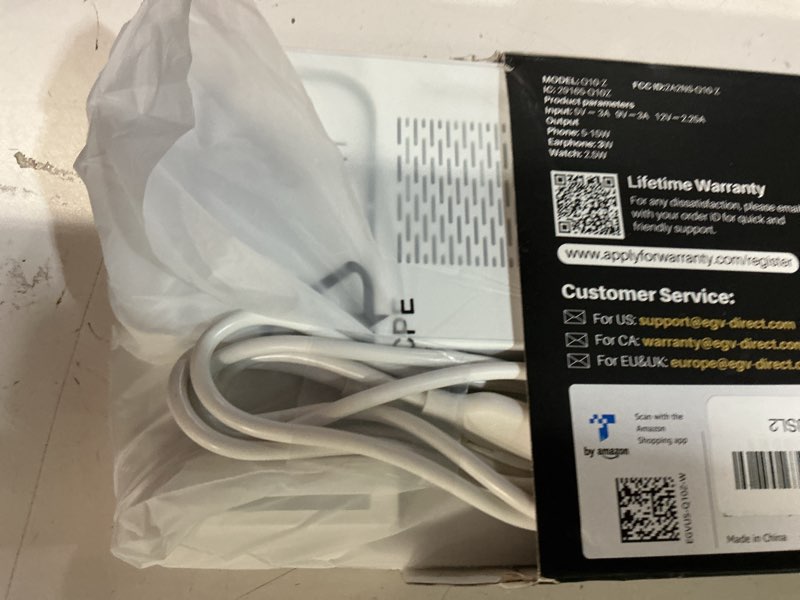 Condition photo showing Good Condition for egv wireless charger for samsung – 3 in 1 wireless charging station for galaxy s25 ultra s24 s23, z fold flip 7/6, detachable watch charger for galaxy ultra 8/7, foldable, no adapter, white