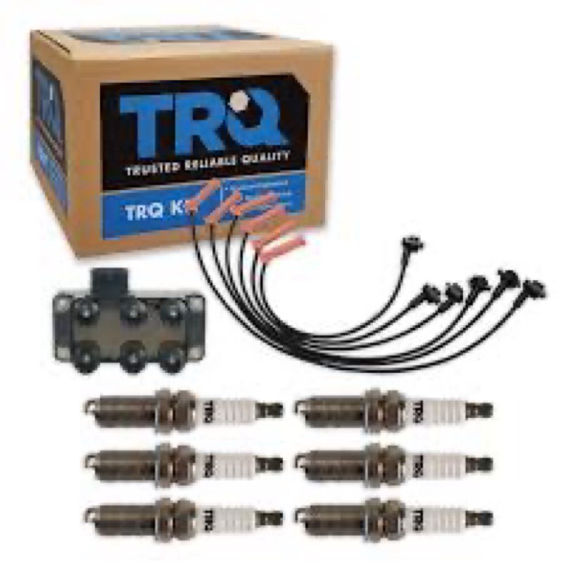 TRQ Ignition Kit Ignition Coil Spark Plugs Wire Set Compatible with 2001-2003 Ford Explorer Sport 20