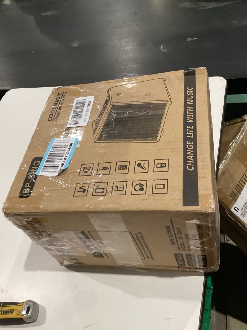 Condition photo showing As Is for Coolmusic Professional Karaoke Machine with 1 Microphone, Portable Bluetooth Speaker with OTG Supports USB, AUX, Rec, TWS, Part for Adults/Children