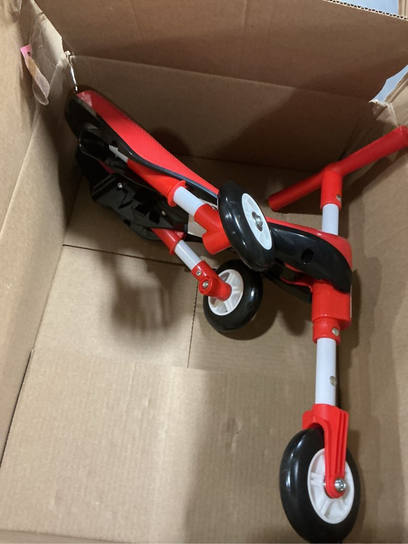 Condition photo showing As Is for tricycle for toddlers 1-3 years old – foldable tricycle for toddlers – toddler bike for boys and girls – easy to ride and steer – no assembly needed – christmas, 1st birthday gifts boy - red - kidrim