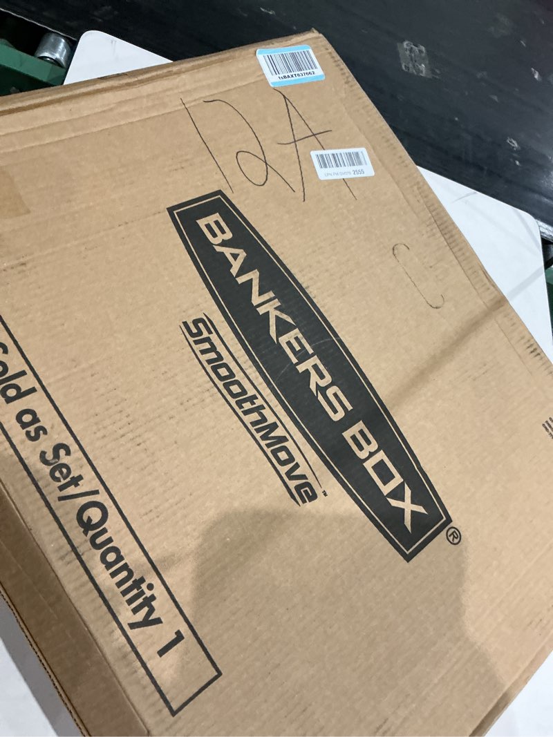 Condition photo showing New/Like New for bankers box small classic moving box 10 pack, reinforced handles, tape-free assembly, box with lid, 15-in x 12-in x 10-in (7714901) small, 10 count (pack of 1)