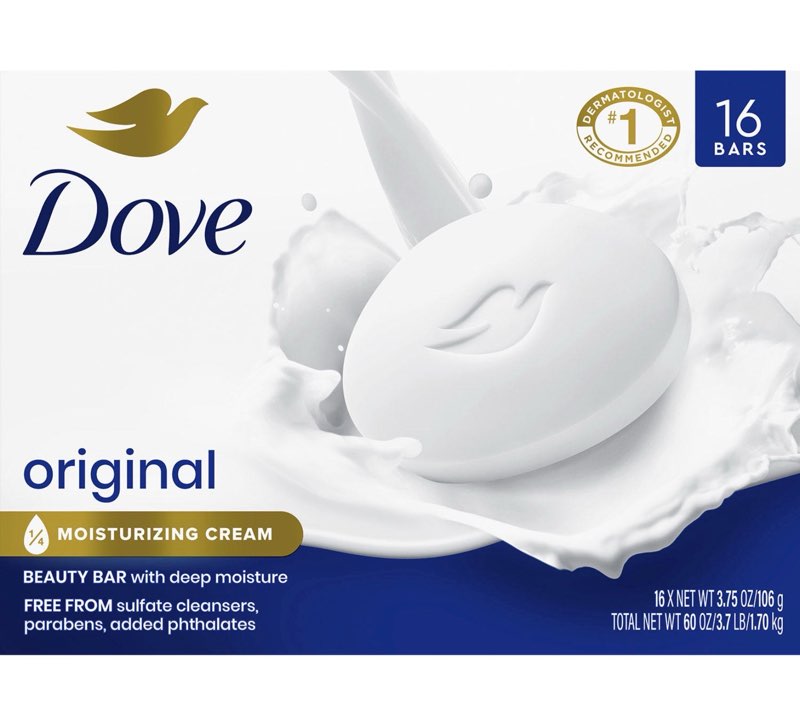 Dove Beauty Bar White 3.75 Ounce (16 Count)