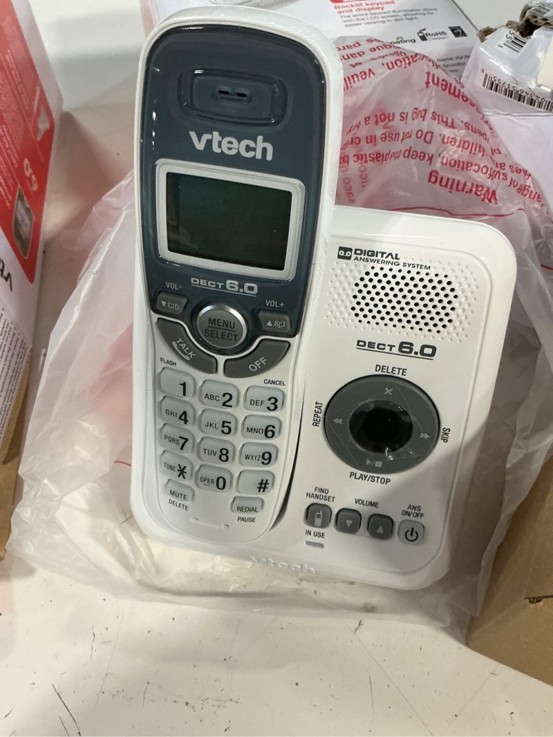 Condition photo showing Good Condition for vtech cs6124 dect 6.0 cordless phone with answering system and caller id/call waiting  white with 1 handset