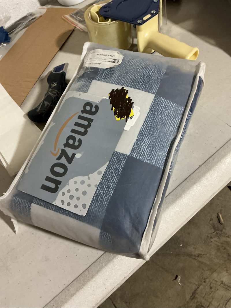 Condition photo showing New/Like New for melodieux buffalo check plaid blackout curtains 72 inches long for bedroom, living room thermal insulated room darkening grommet drapes, blue, 50 x 72 inch, 2 panels 50"w x 72"l (pack of 2) blue