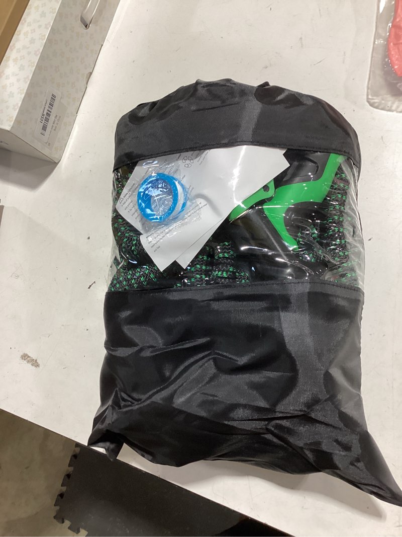 Condition photo showing As Is for 150 ft flexible garden hose with 10 spray nozzle-heavy duty superior strength 96d material garden hoses -5-layer pte latex core - lightweight water hoses- extra strong brass connectors garden hose 150ft blackgreen