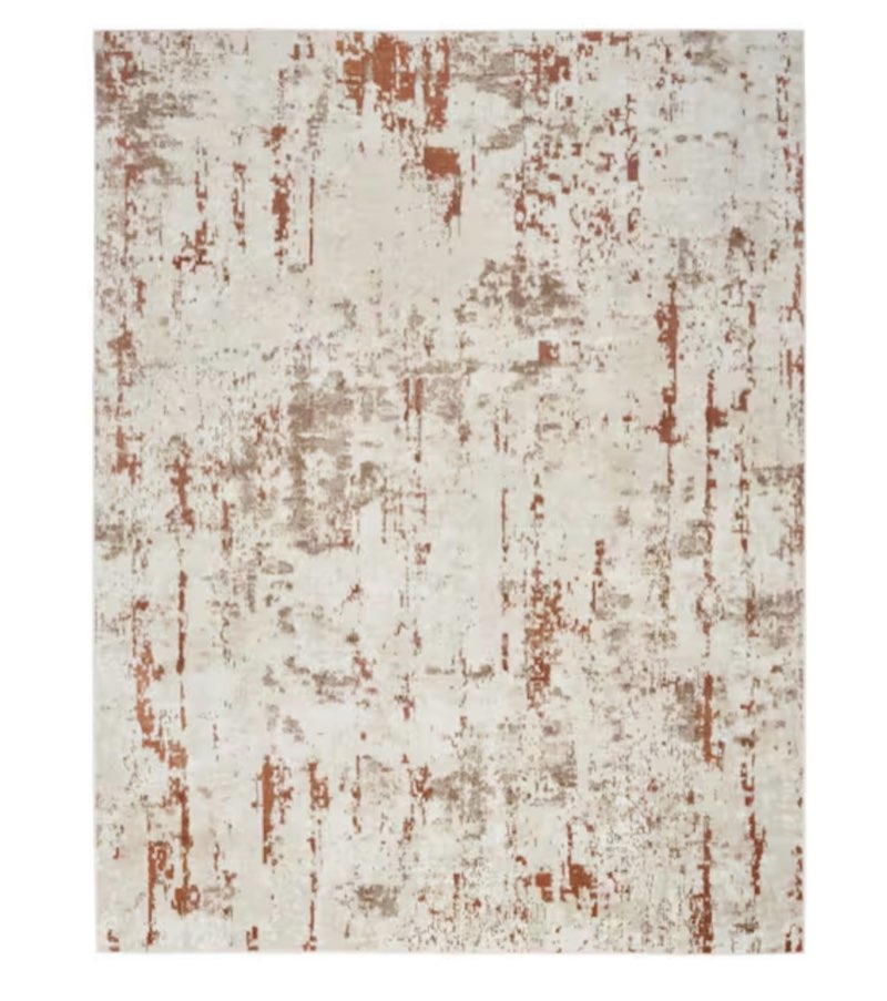 Concerto Ivory Rust 5X7 Abstract Contemporary beige brown  Area Rug 