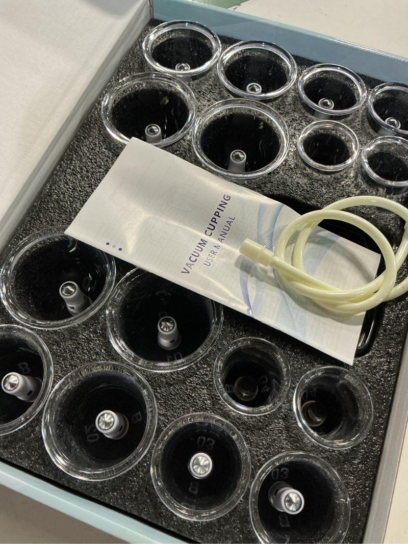 Condition photo showing Good Condition for cupping therapy set, 20 cups, cupping set for back pain relief, ventosas manual back massager suck cellulite suction device cupping kit for massage therapy cups