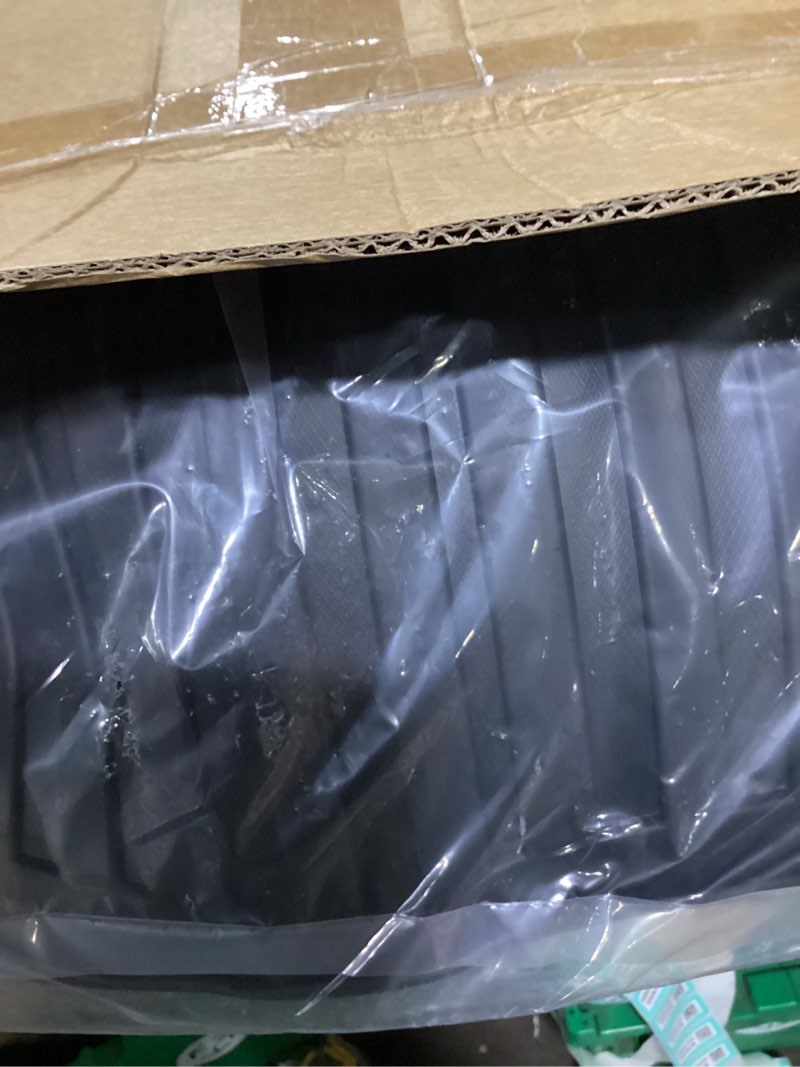 Condition photo showing Good Condition for amazon basics all-season floor mats for cars, suvs and trucks, premium pvc, all weather protection, universal trim to fit, 2-piece, black black thick premium rubber 2-piece